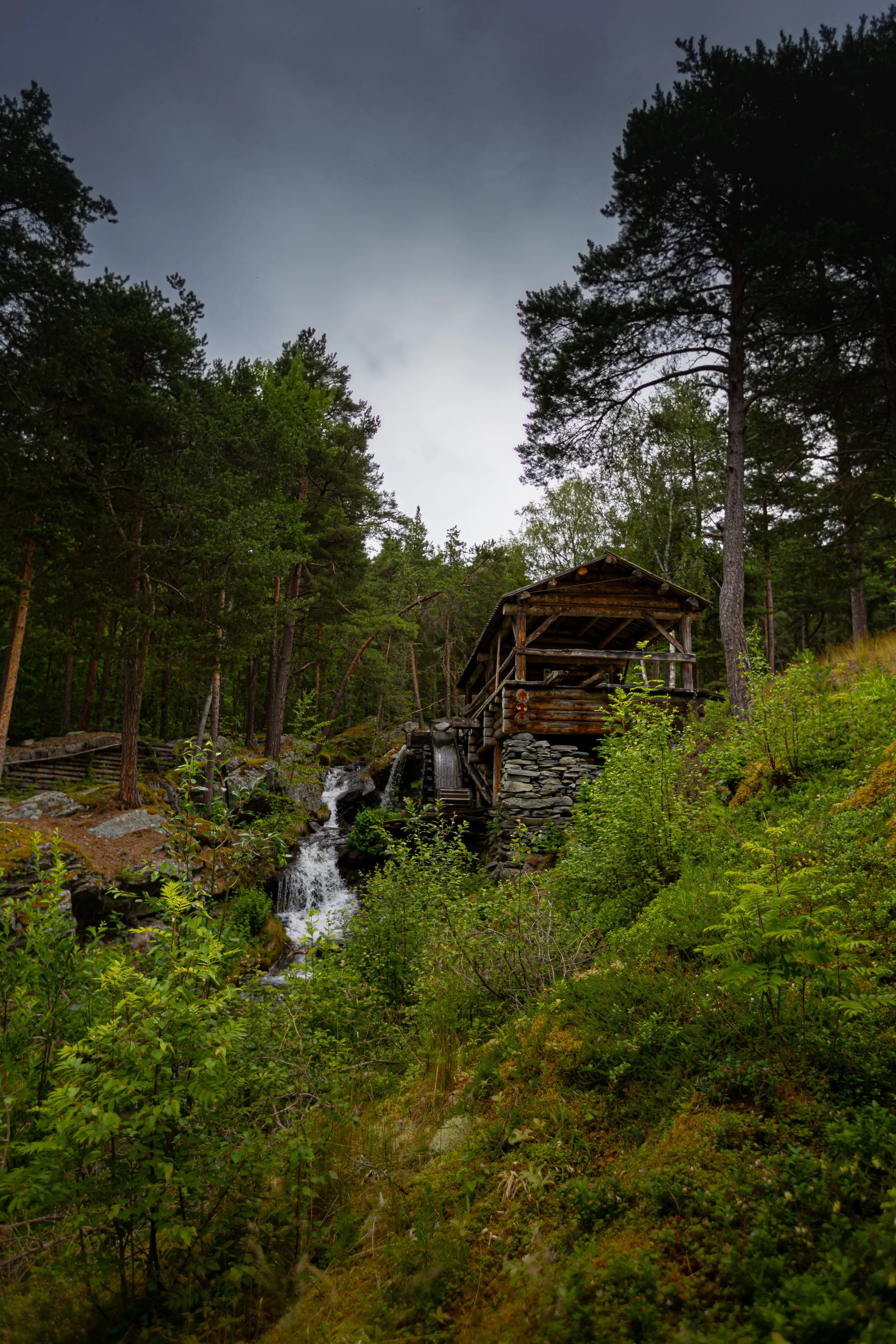 Historical water powered timber mill in Norway