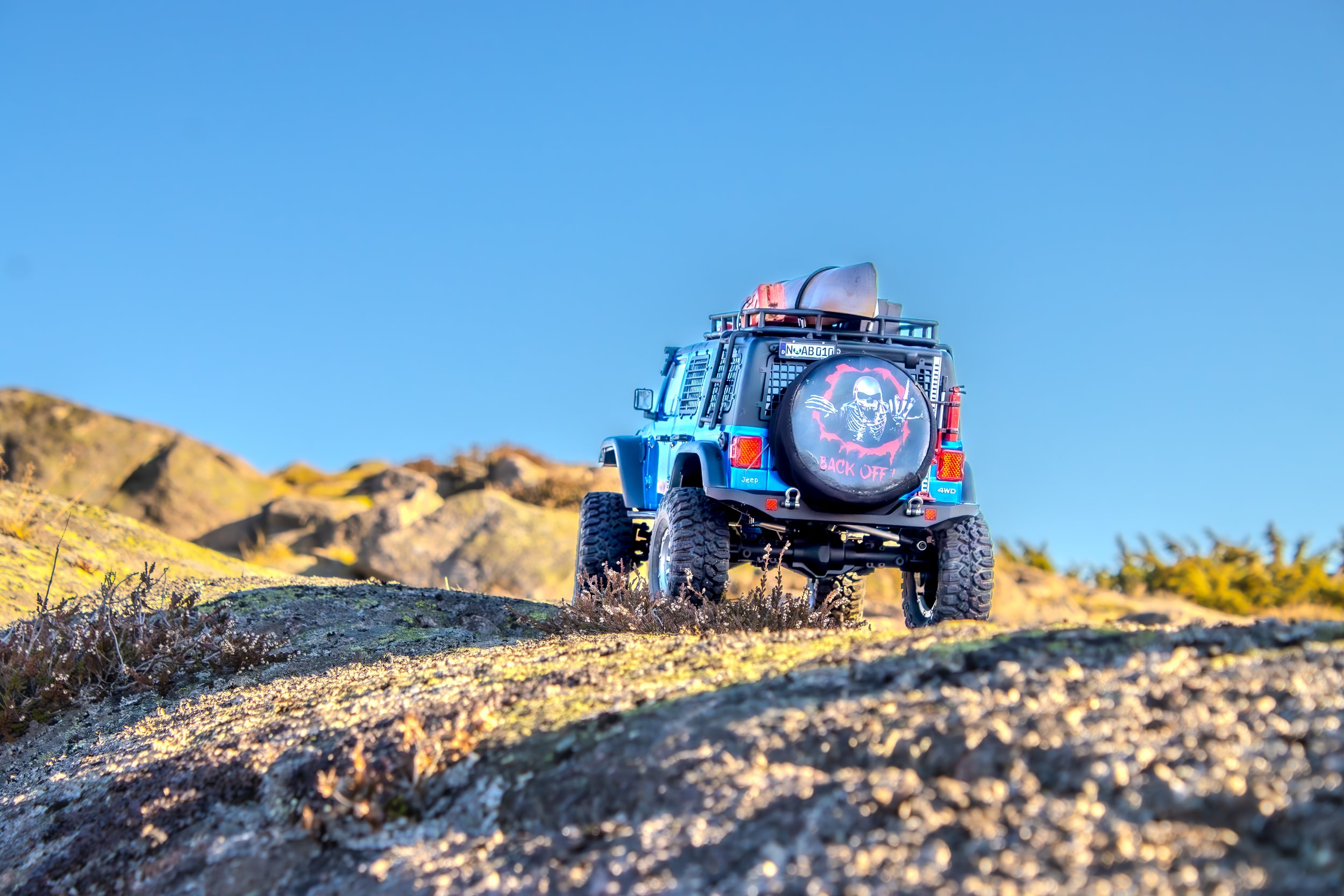 Jeep on high ground