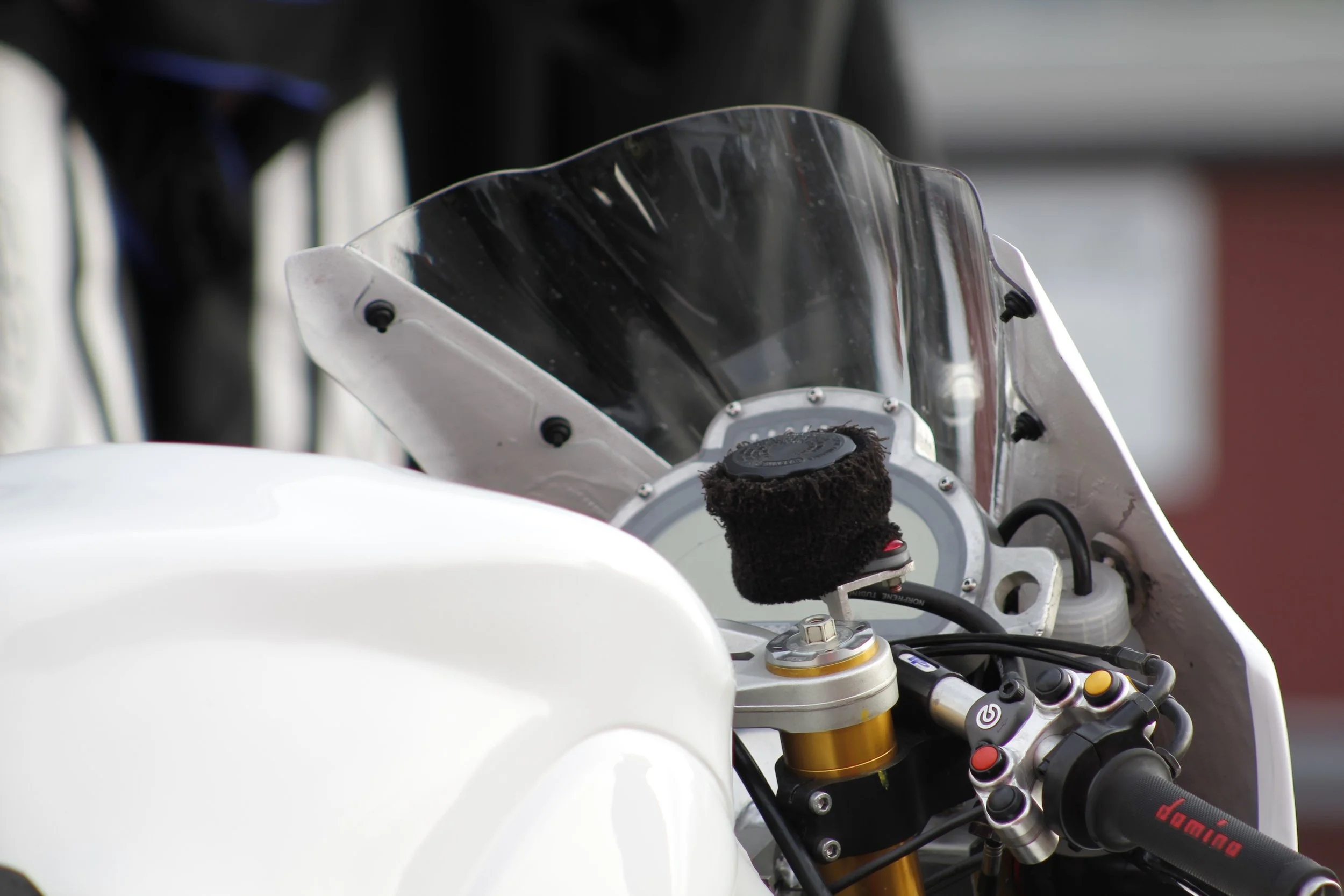 Close up of a dash on a road-racing bike