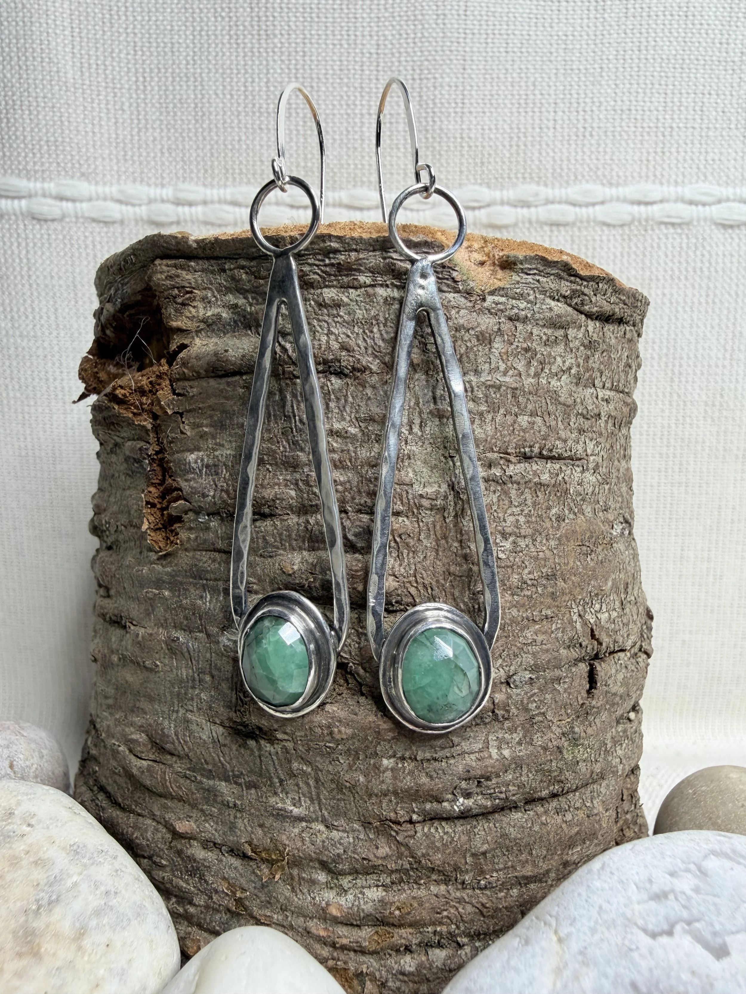Brazilian Emerald Tear Drop Earrings
