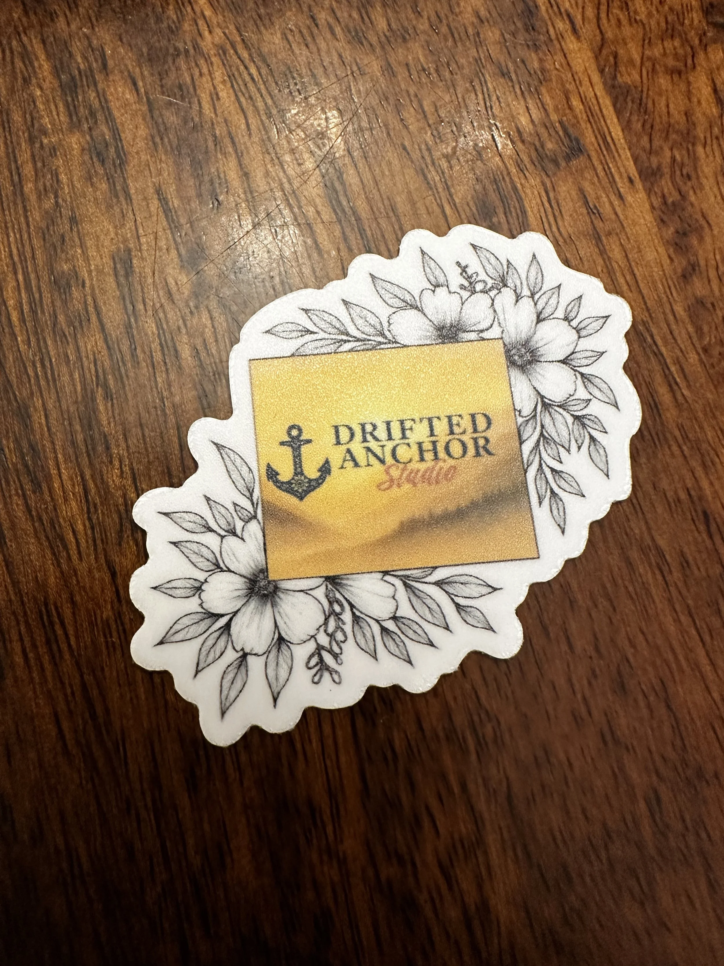 Sticker - Black/White Flowers