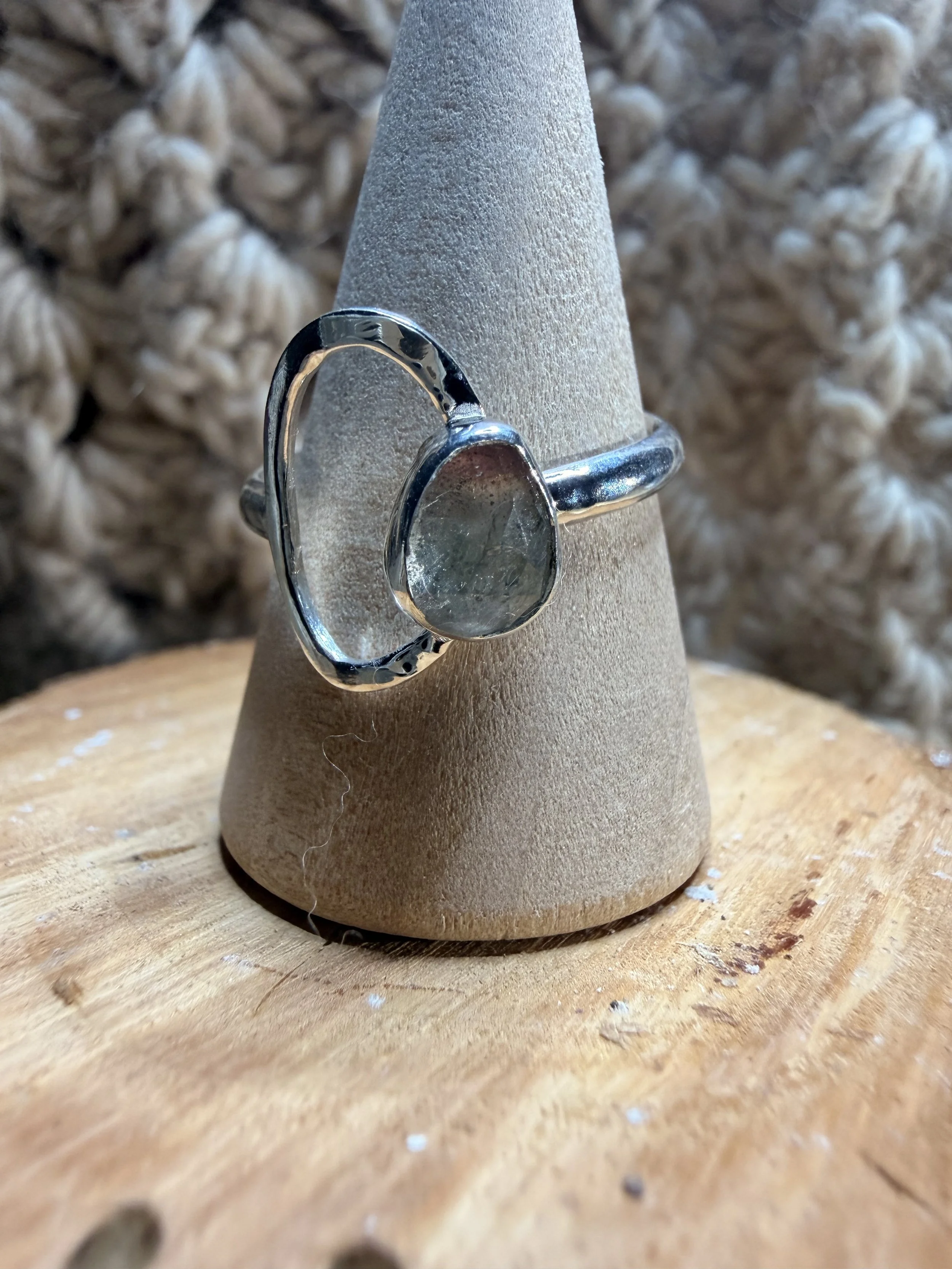 Watermelon Tourmaline Oval Ring - size 7