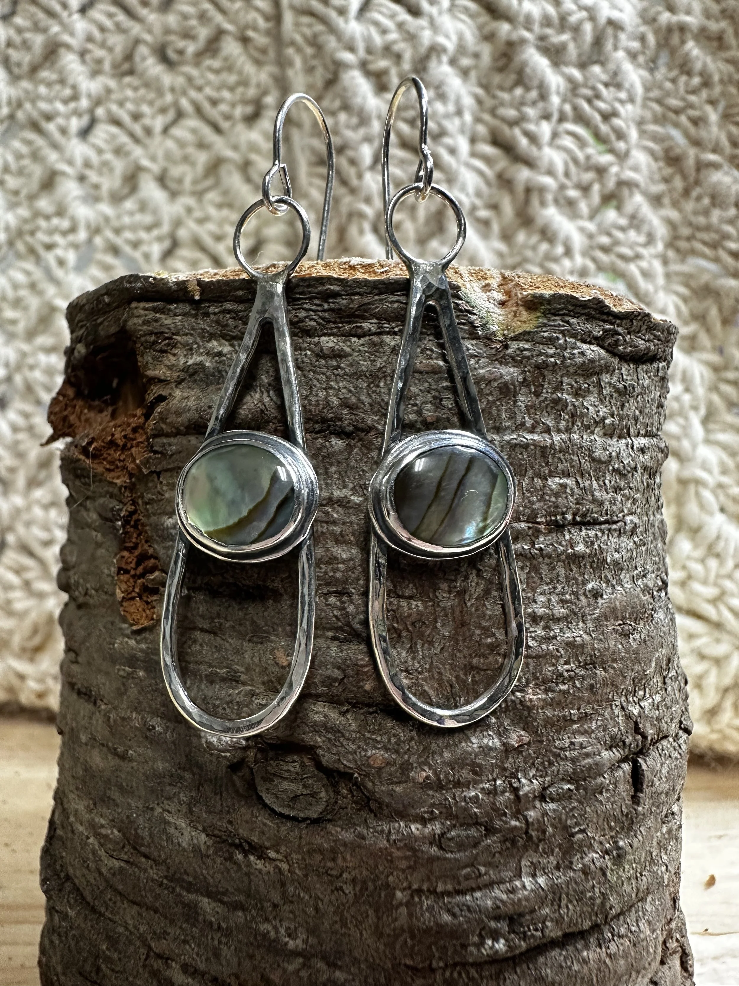 Abalone Paua Shell Tear-Drop Earrings