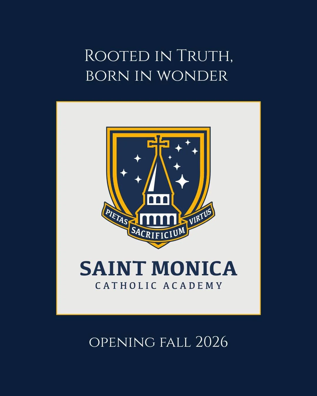 St. Monica Catholic Academy: A school ordered toward the formation of the whole child&mdash;mind, heart, and soul. Rooted in the Catholic faith. Formed by the classical tradition. Opening Fall 2026.