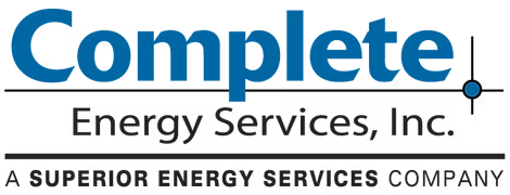 Logo of Complete Energy Services, Inc. with blue, black, and purple text.