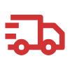 Red line art icon symbolising packaging for Logistics & Distribution companies