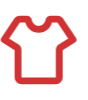 Red line art icon symbolising packaging for local Vinted, eBay and Etsy sellers