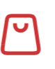 Red line art icon symbolising Retail & eCommerce packaging