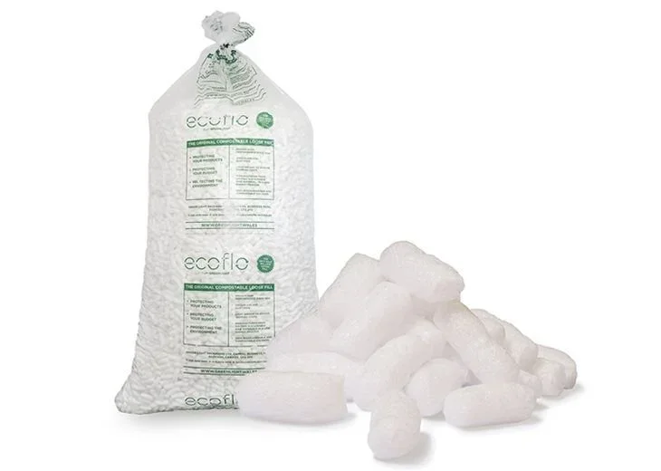 Rolls of biodegradable maize starch void fill material