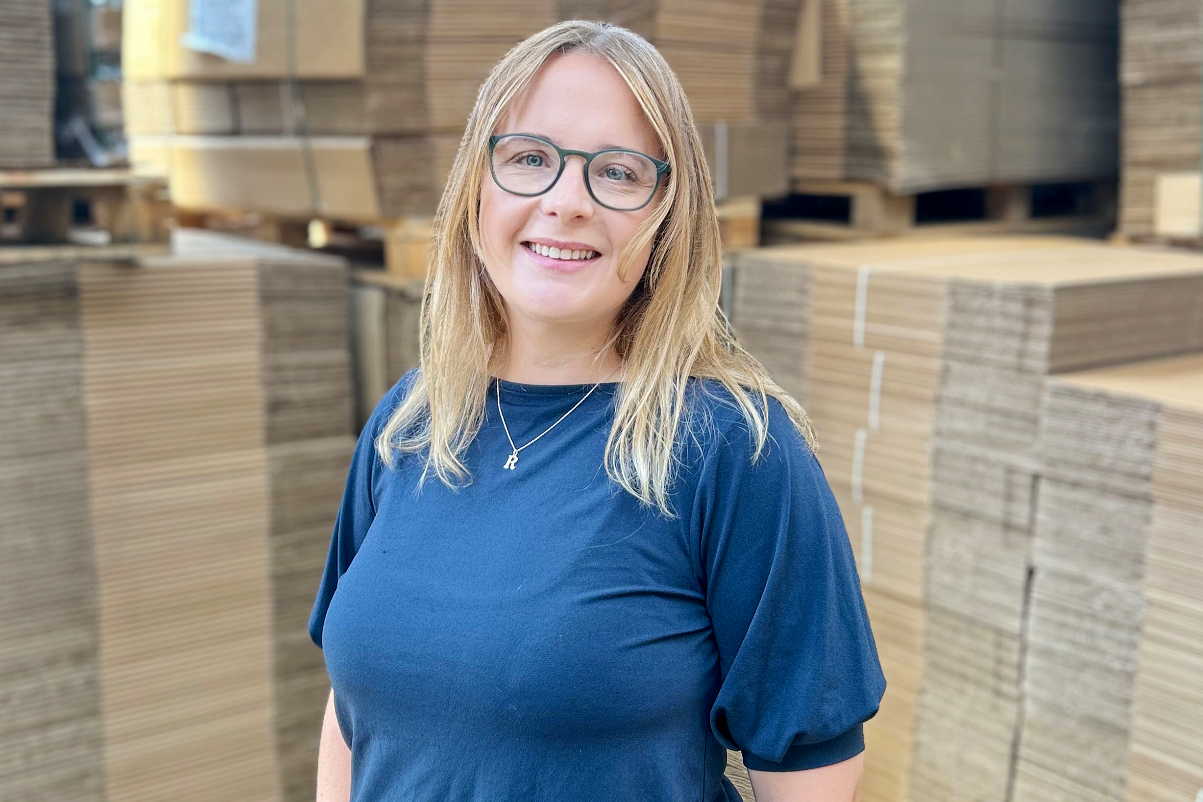 Leyland Packaging new Business Development Manager Rebecca Dolan pictured in packaging warehouse