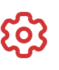 Red line art icon symbolising packaging for office and print supply companies