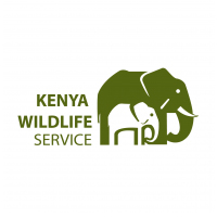 Logo of Kenya Wildlife Service featuring a stylized green elephant and a smaller animal, with the text Kenya Wildlife Service.