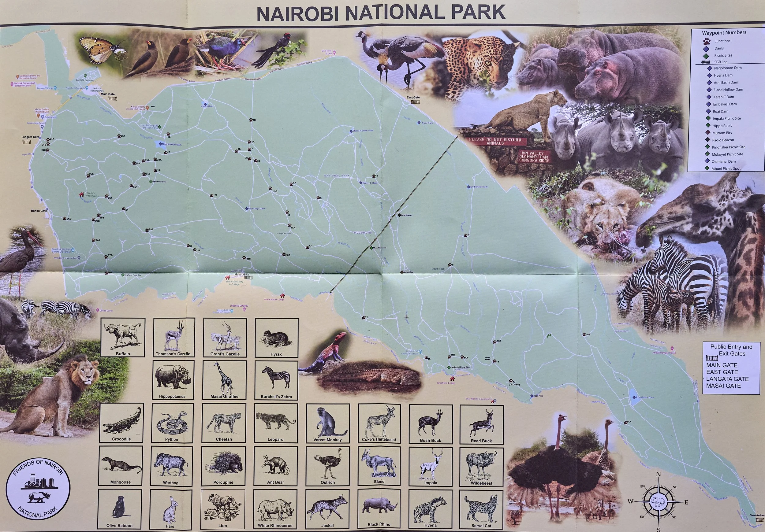 Map of Nairobi National Park