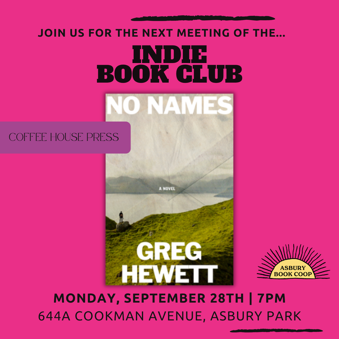 Indie Book Club: No Names by Greg Hewett