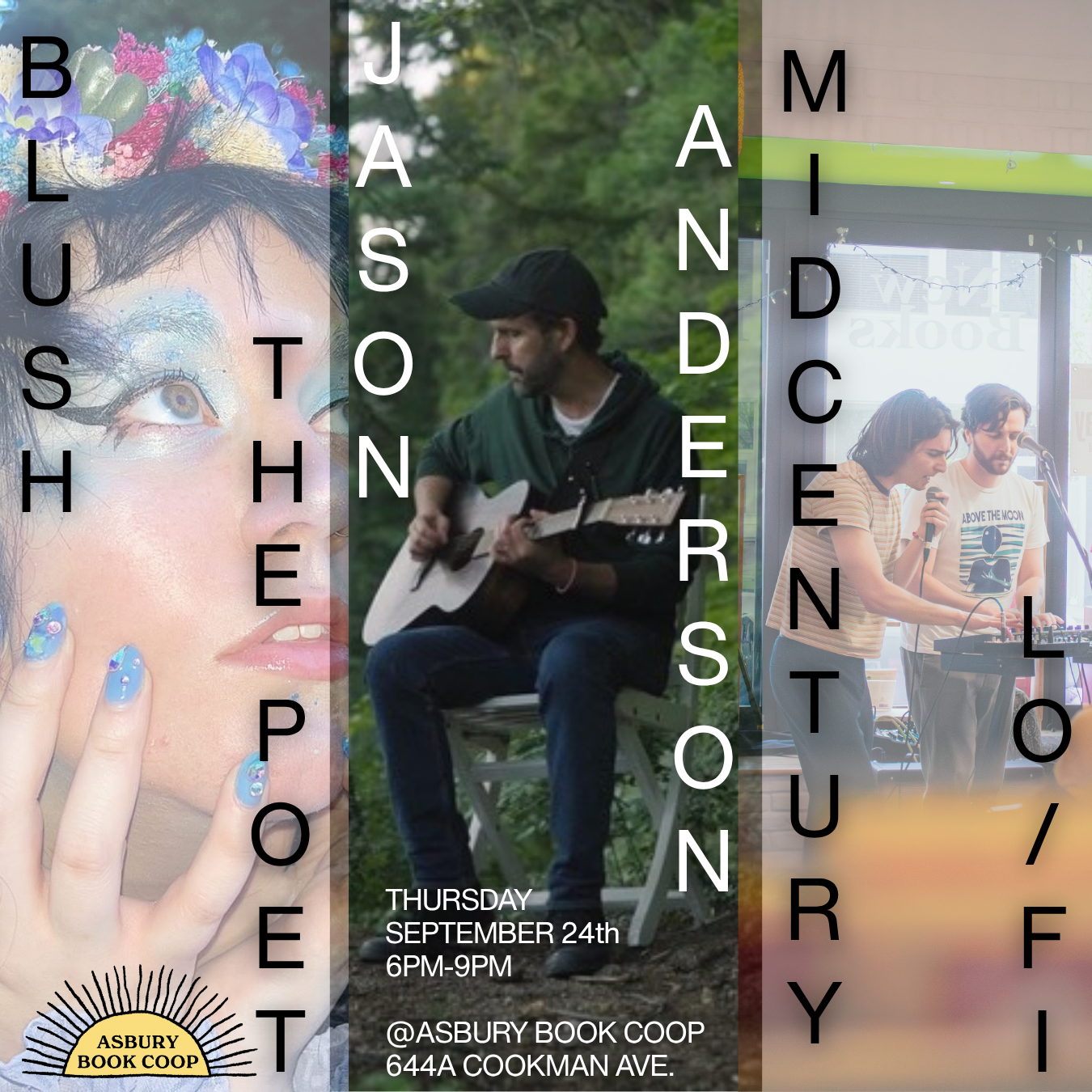 Live Music & Poetry in The Bookstore: Jason Anderson, Midcentury Lo-fi, & Blush the Poet