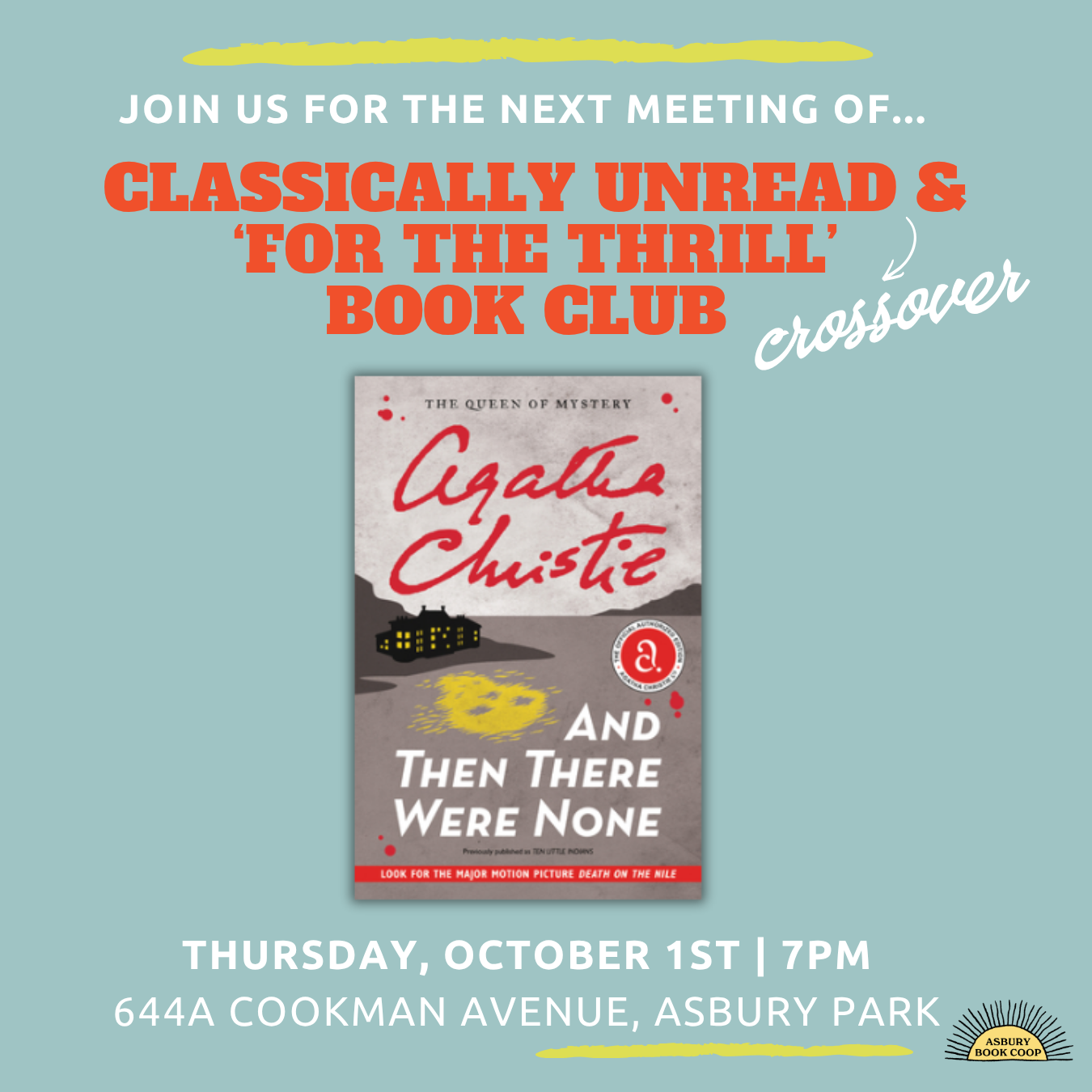 Classically Unread & 'For the Thrill' Book Club Crossover: And Then There Were None by Agatha Christie 