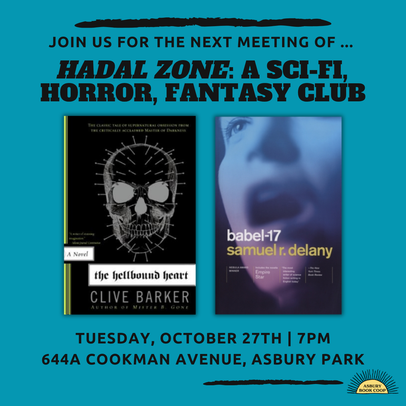 Hadal-Zone: A Fantasy, Horror, & Sci-Fi Book Club: The Hellbound Heart by Clive Barker & Babel-17 by Samuel R. Delany