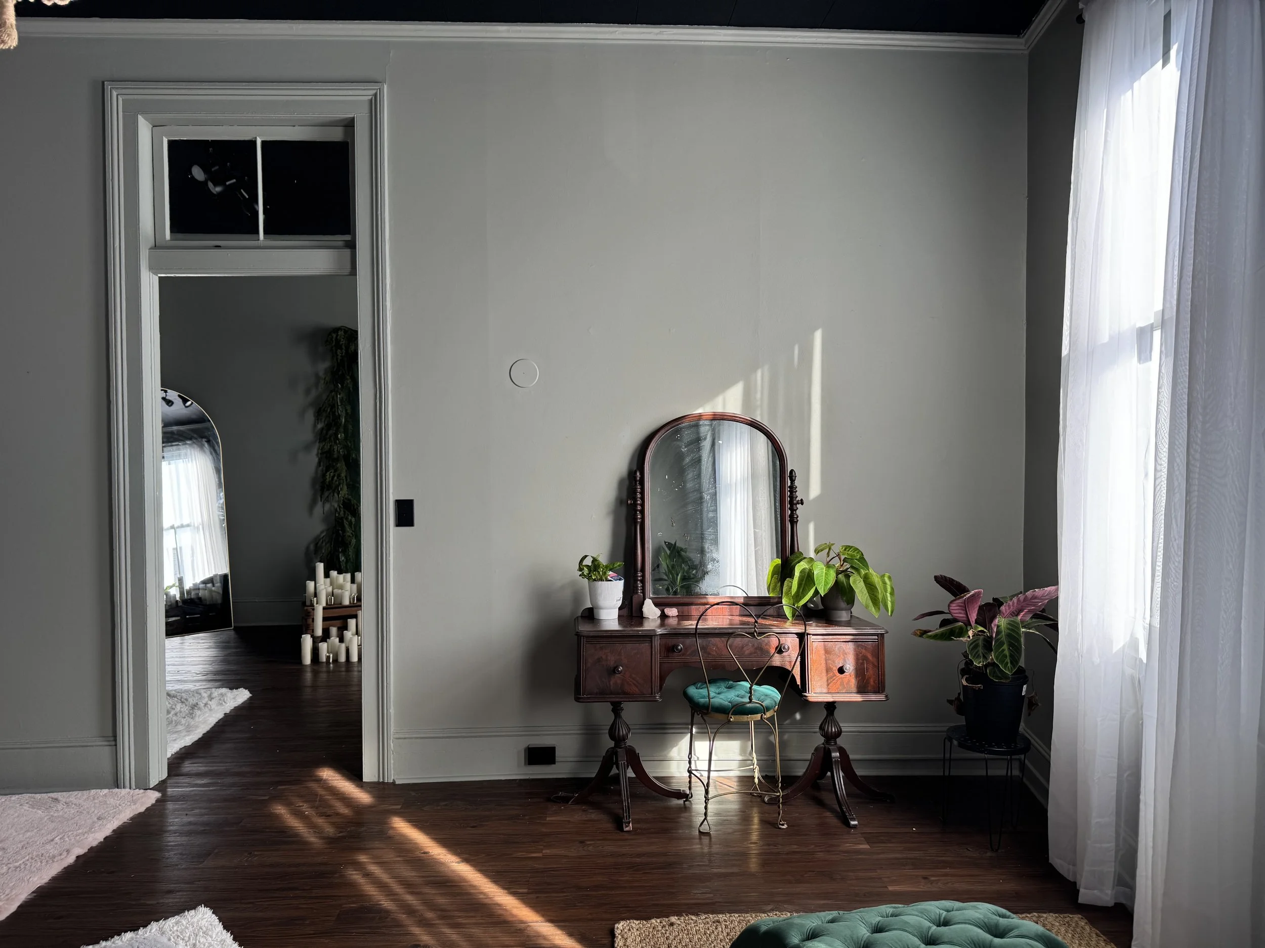 emily scott boudoir experience studio beaufort sc vanity and plants