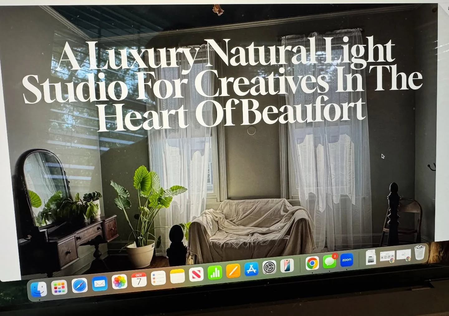 Eeek! The Website is coming along y&rsquo;all! I cannot wait to share this beautiful space with all the LowCountry creatives! #photographystudios #beaufortscphotographer #beaufortsc