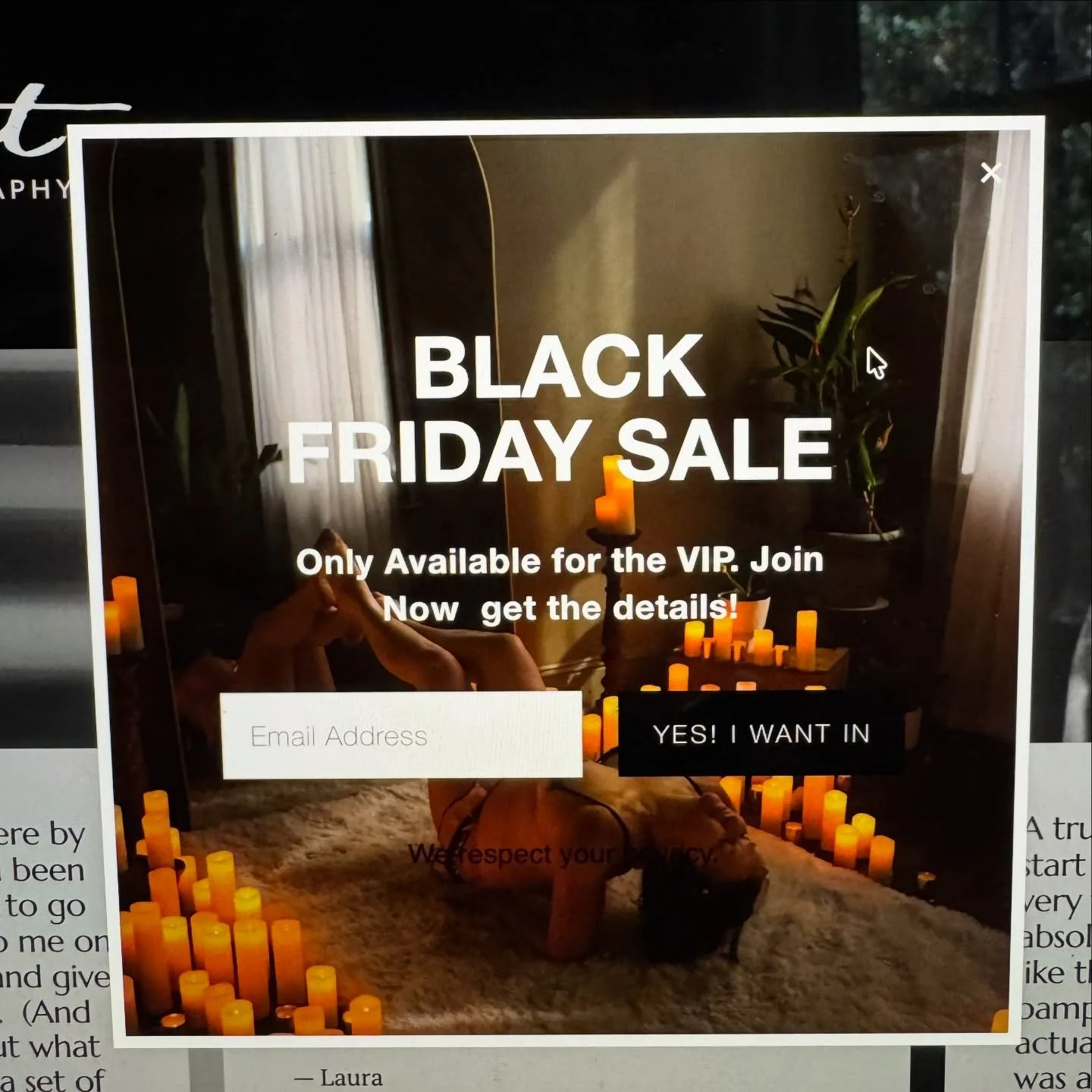 Get yourself over to the website www.theboudoirexperiencebyemily.com and drop your email in this pop up to get in on this OUTRAGEOUS Black Friday drop! I&rsquo;ve never done this before y&rsquo;all, it&rsquo;s WILD and you DO NOT WANT TO MISS THIS! H