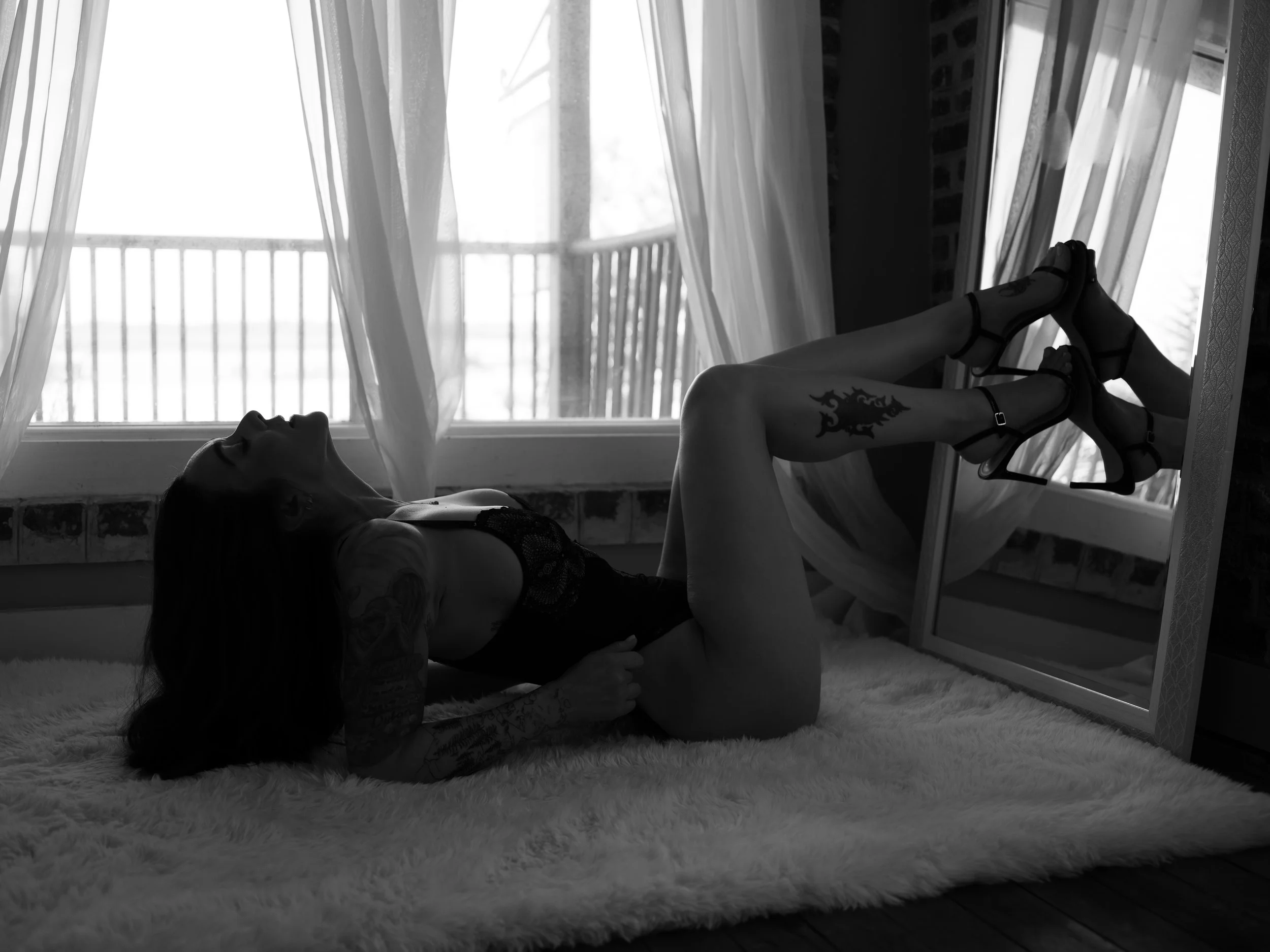 Black and white boudoir photography by emily scott fine art beaufort sc