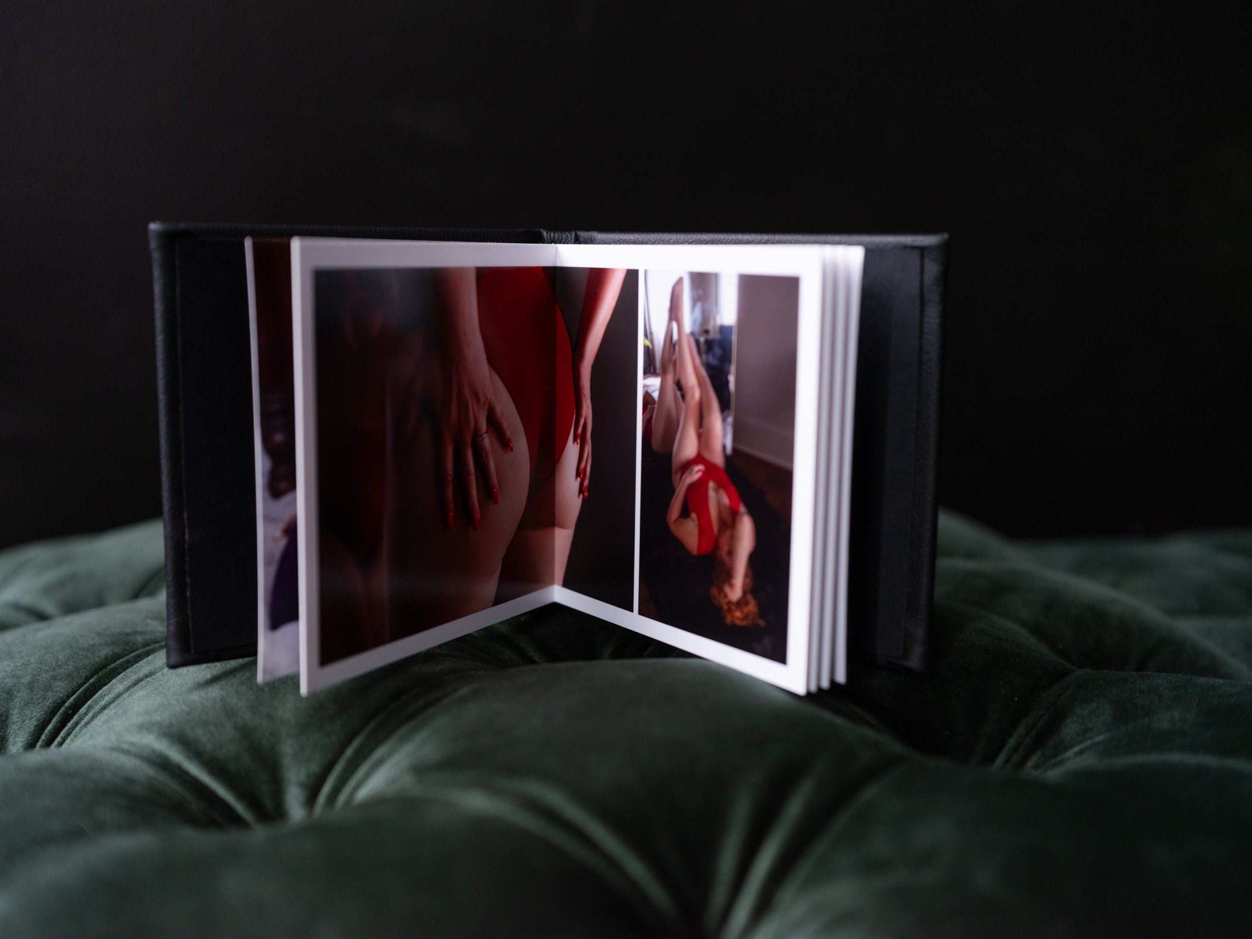 Mini Boudoir Album Open | Boudoir by Emily