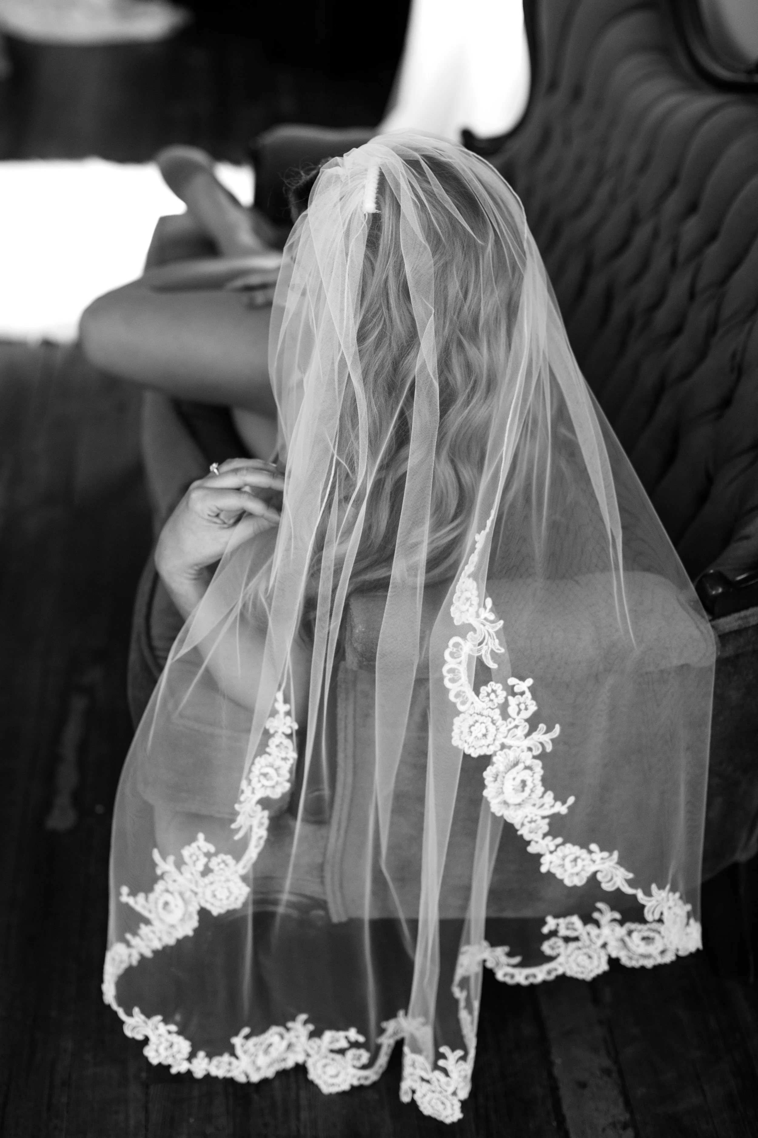 Bridal Veil Detail | Bridal Boudoir Photography, Beaufort SC