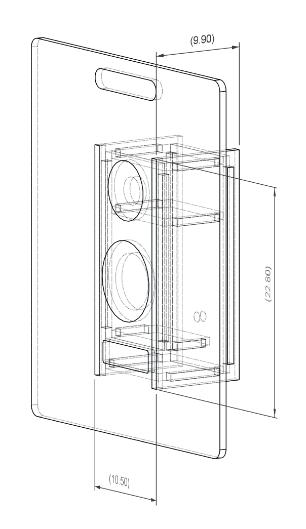 (NEW) Ported 2 way speaker housing built to fit a 2in tweeter and 6.5in midrange driver. 