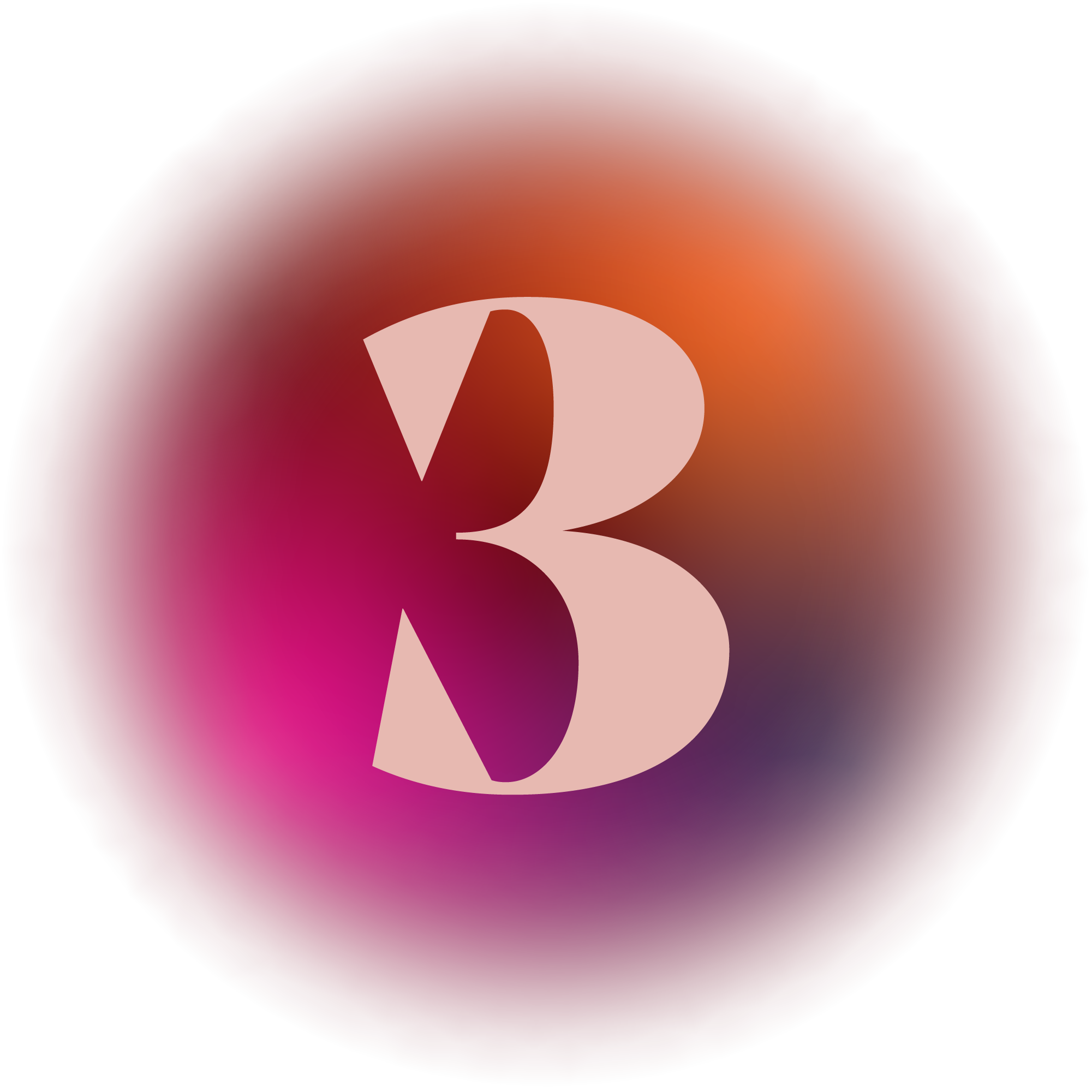 Large pink number 3 on a colorful blurred background with red, orange, pink, purple, and blue hues.