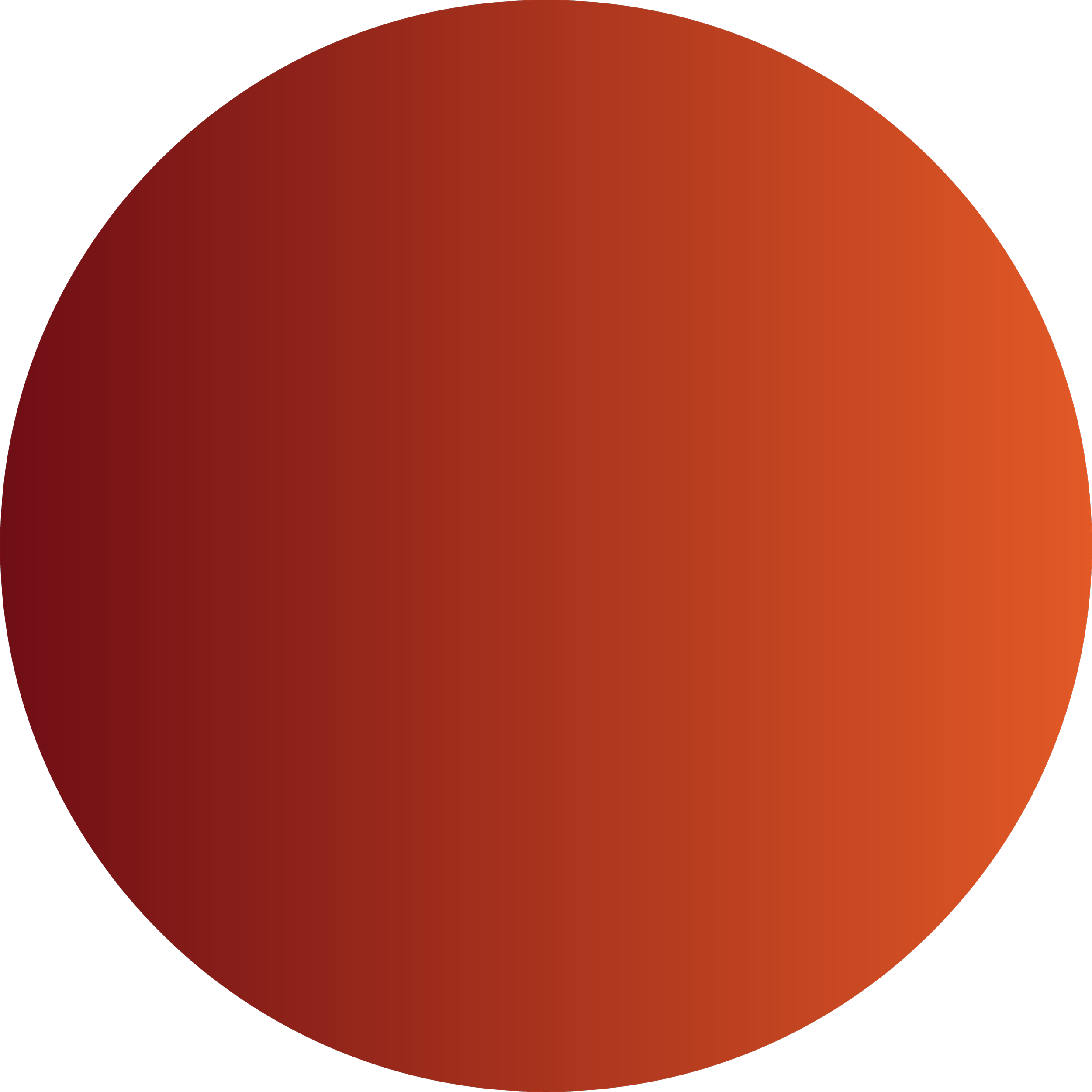 A large, round orange and red gradient sphere with a glossy surface and a dark background.