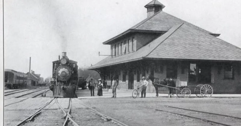 a nineteenth century image of calumet railroad depot