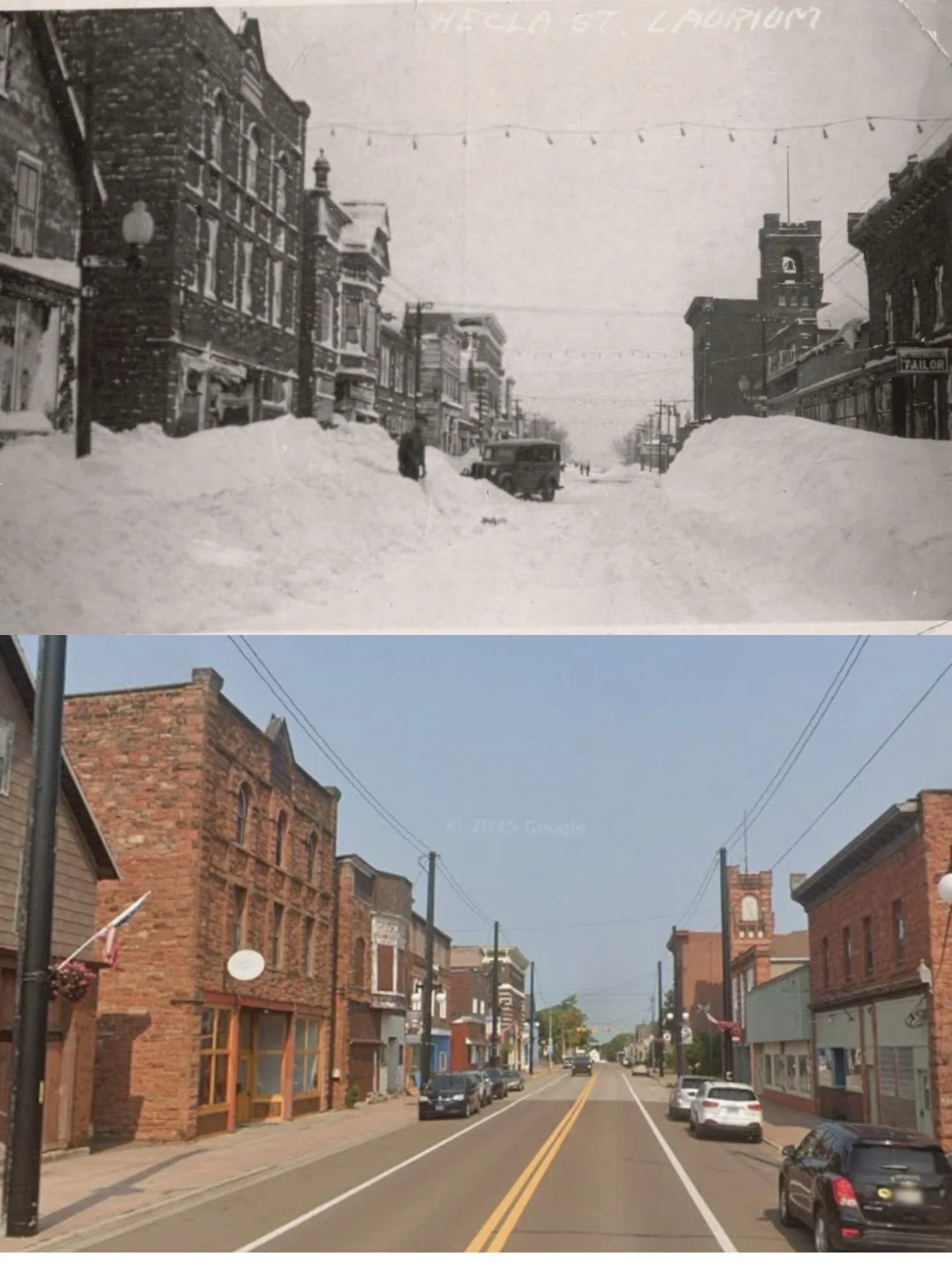📸 BEFORE &amp; AFTER - Hecla Street, Laurium
Top photo - 1938
Bottom photo - 2024

#coppercountry #upperpeninsula #keweenaw #keweenawpeninsula