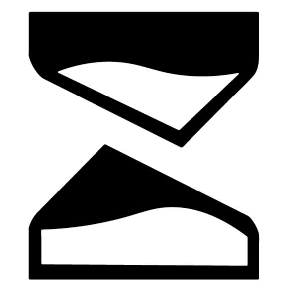 Kum saati, siyah beyaz vektörel tarzda çizilmiş.