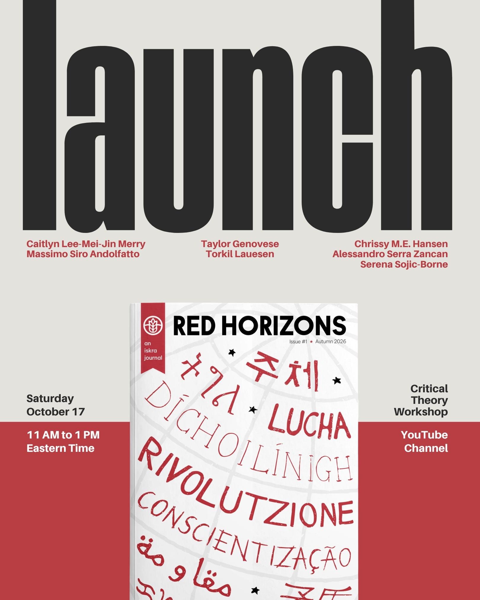 Red Horizons #1 Launch Event - Online Seminar