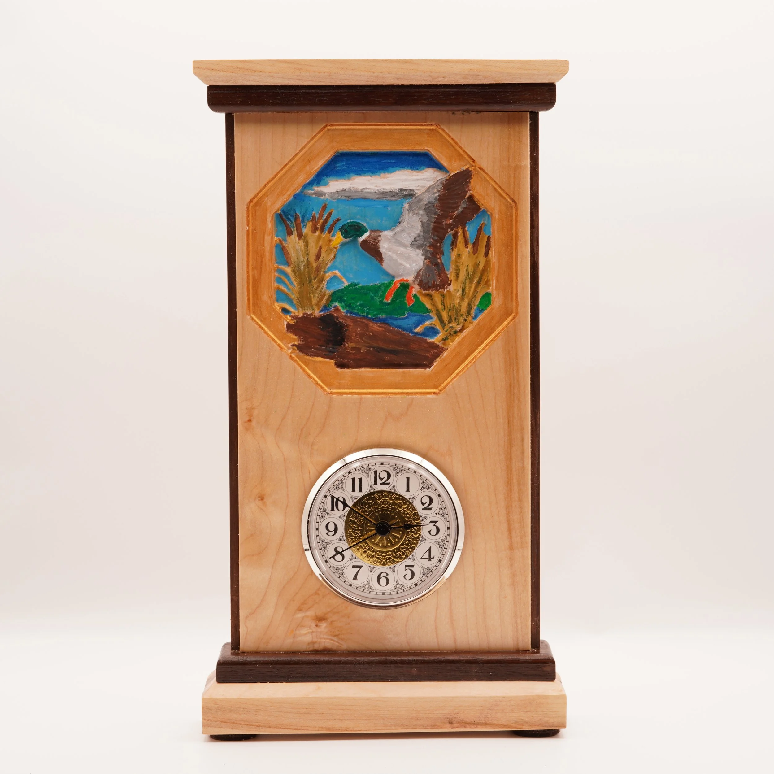 Meadow Carved Desk Clock