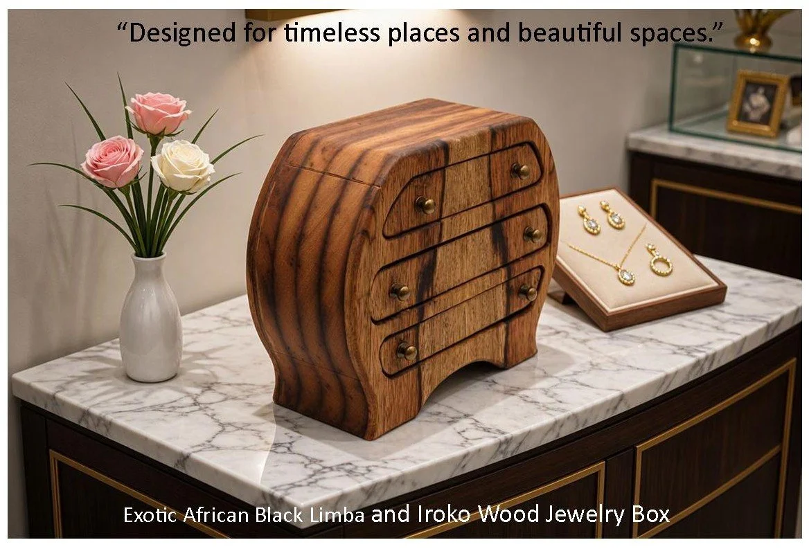 Elegant Curved Wooden Jewelry Box