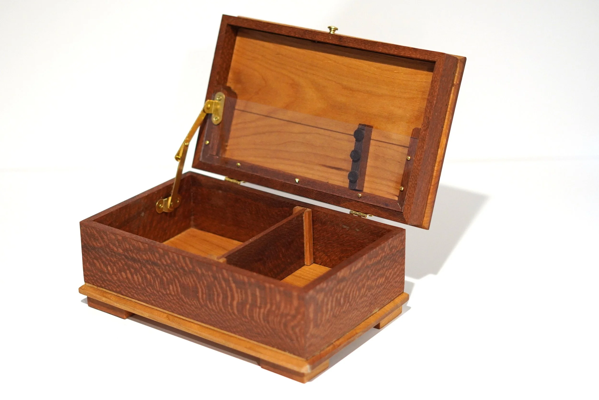 Unique Handcrafted Wooden Box with dividers - Exotic Leopardwood