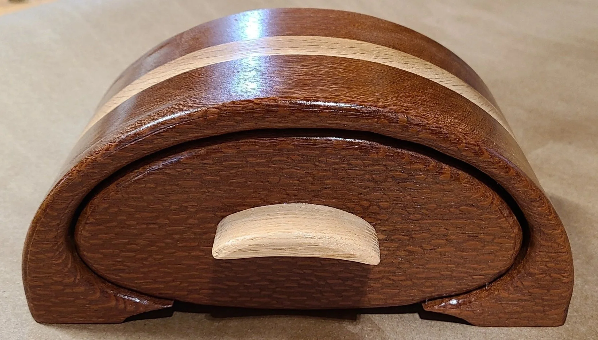 Handcrafted Leopardwood and Red Oak Box