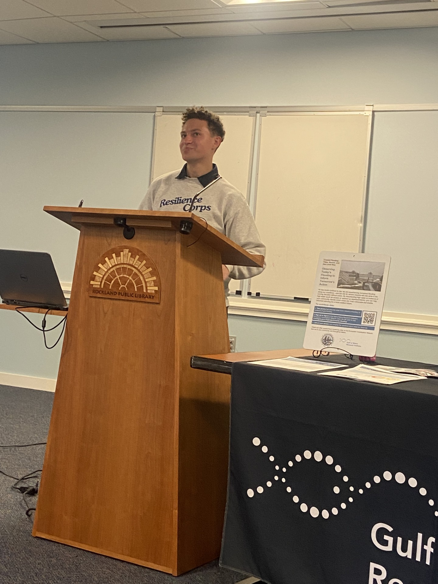 Presenting on the science of sea level rise at the Rockland Public Library.