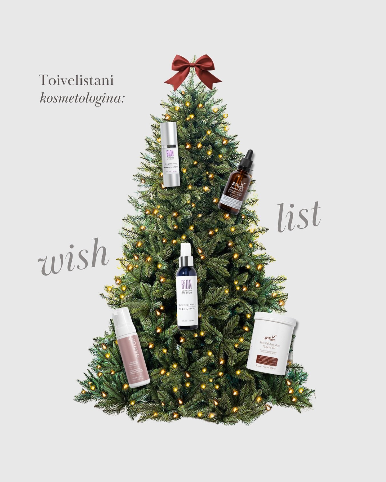 Dear Santa ✨🤫 Joulun toivelista t&auml;yttyy nyt sek&auml; luottotuotteista ett&auml; ihanista uutuuksista. Mit&auml; sin&auml; lis&auml;isit omallesi? 🎄

#bionsuomi #gerneticsuomi #astralisuomi #skykosmetologi #bemorecosmeticsoy