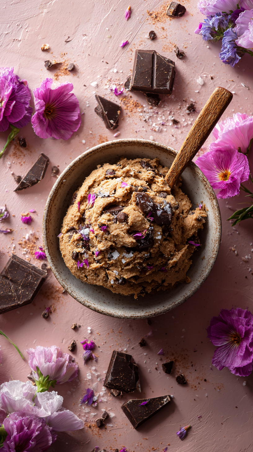 Oatmeal Chocolate Chip Cookie Dough in Mixing Bowl