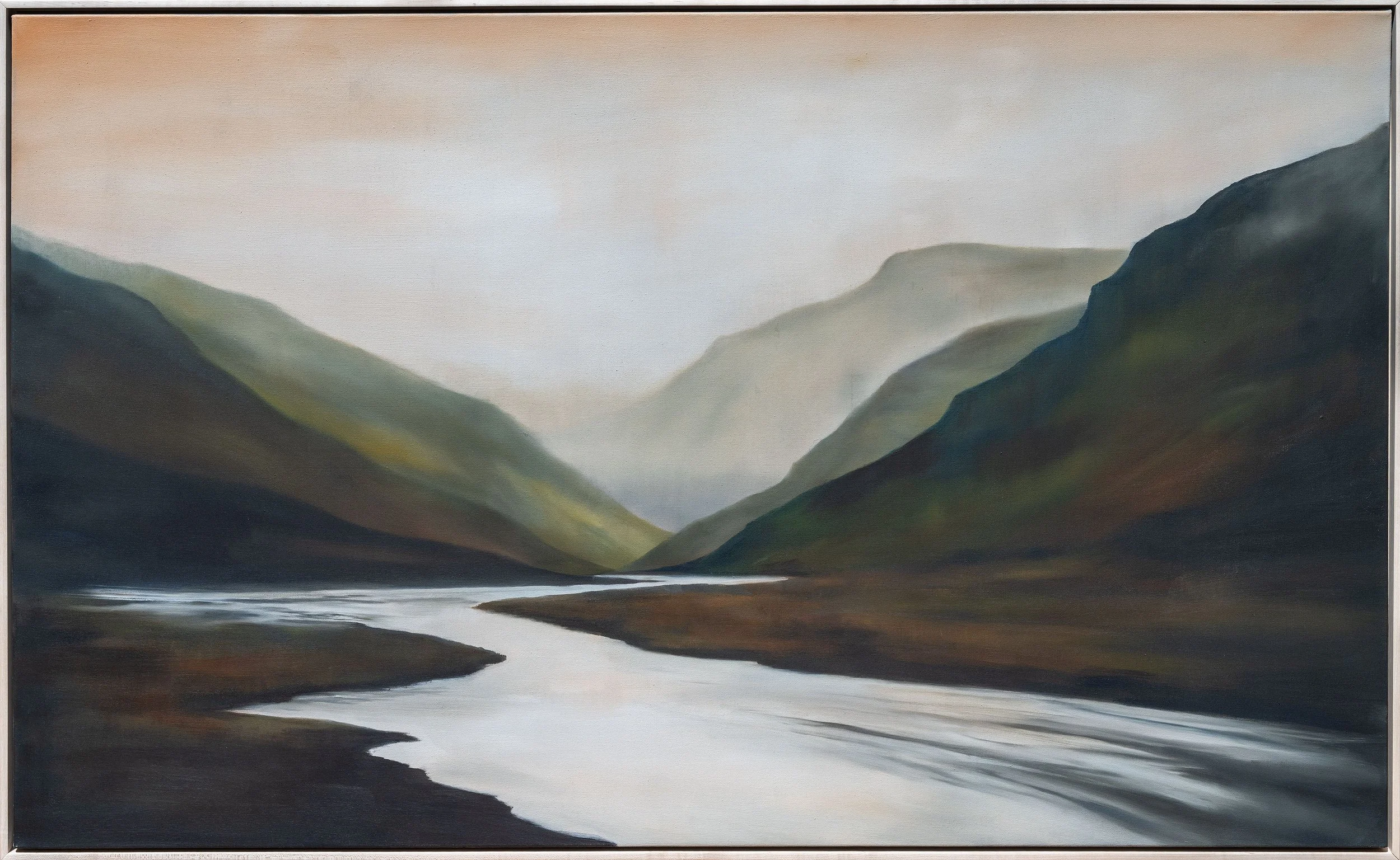 'Return of Dawn' 
37 x 61" framed oil on canvas
Available through Owen Contemporary