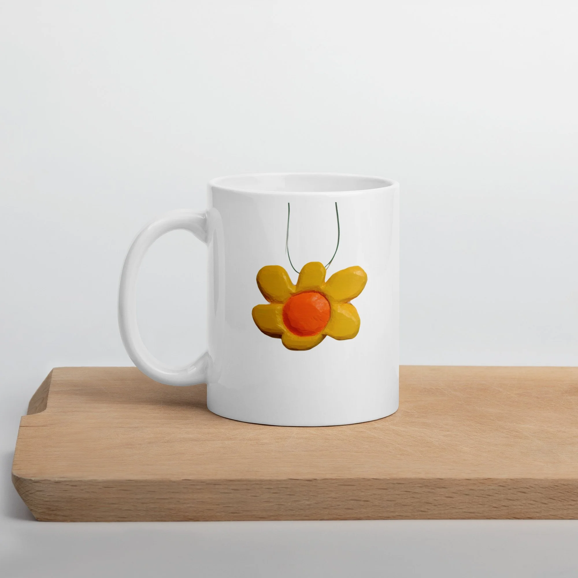 White glossy mug