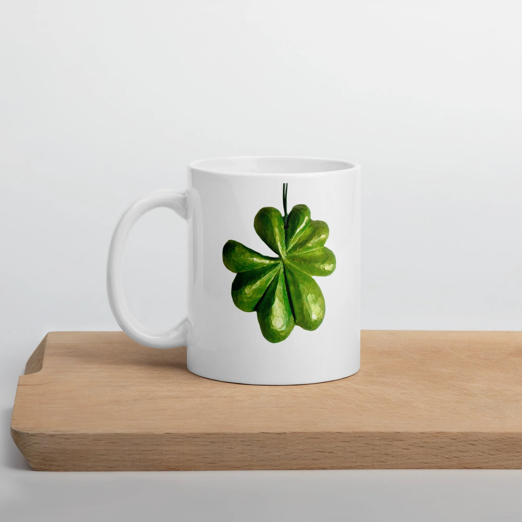 White glossy mug