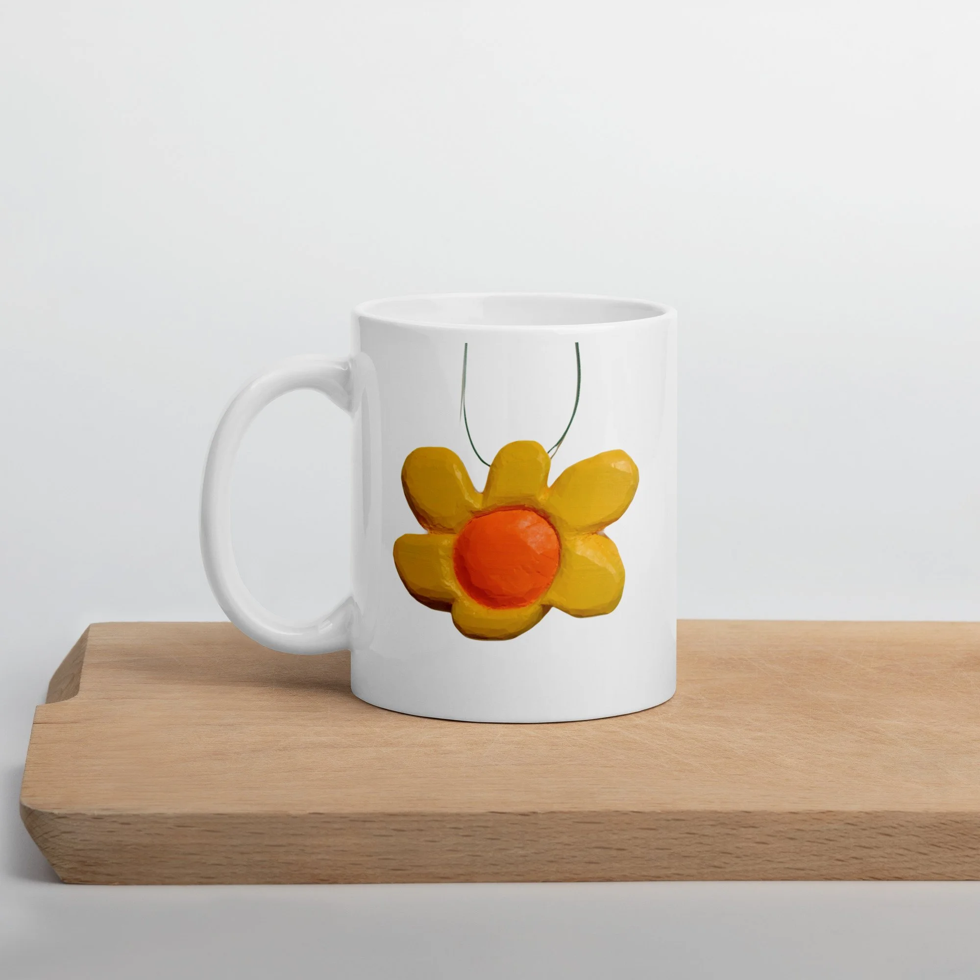 White glossy mug