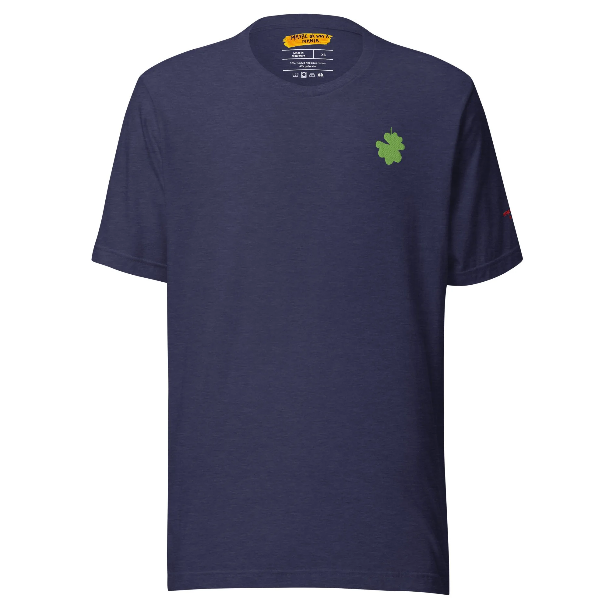 T-shirt bleu nuit - Broderie trèfle