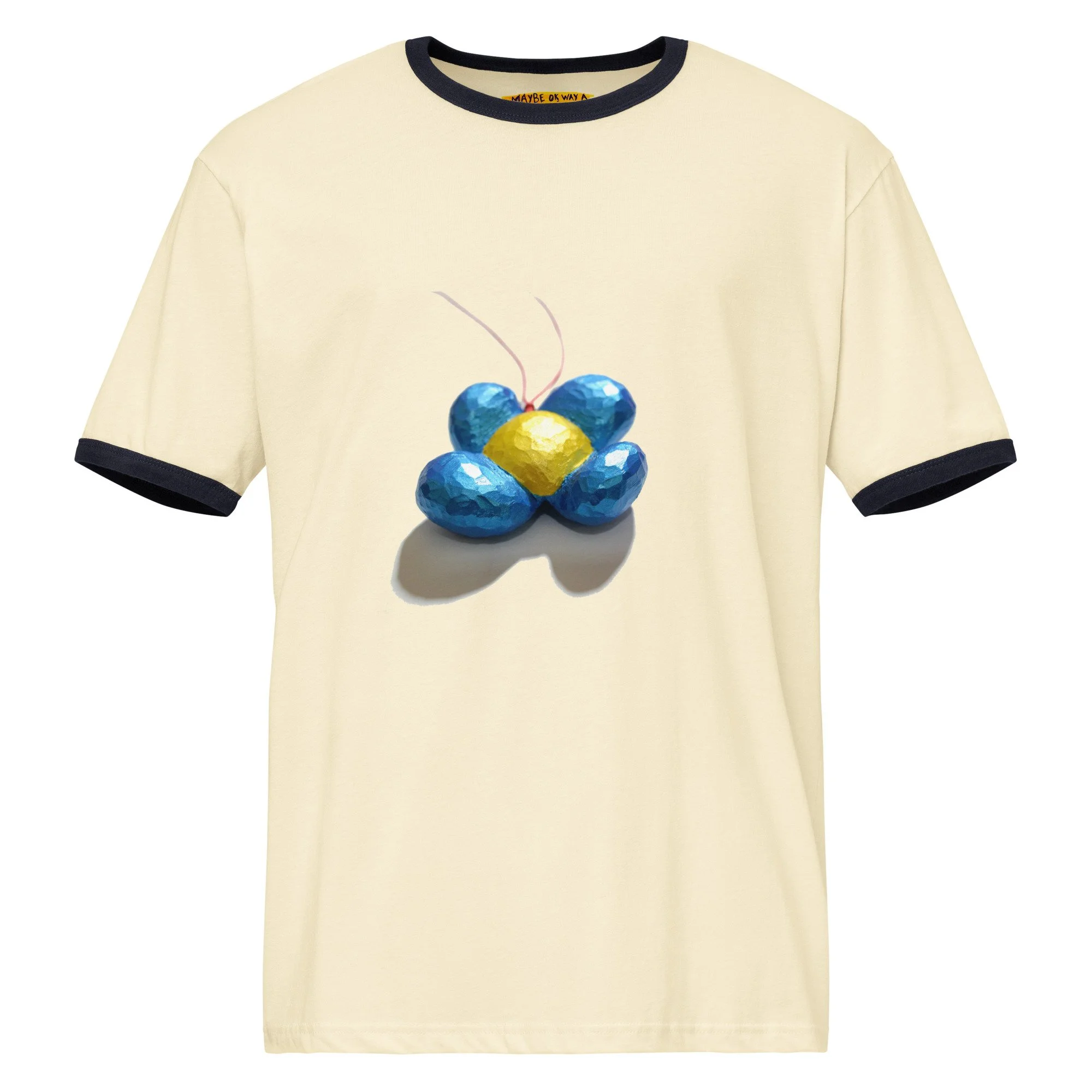 T-shirt Ringer - Fleur bleue