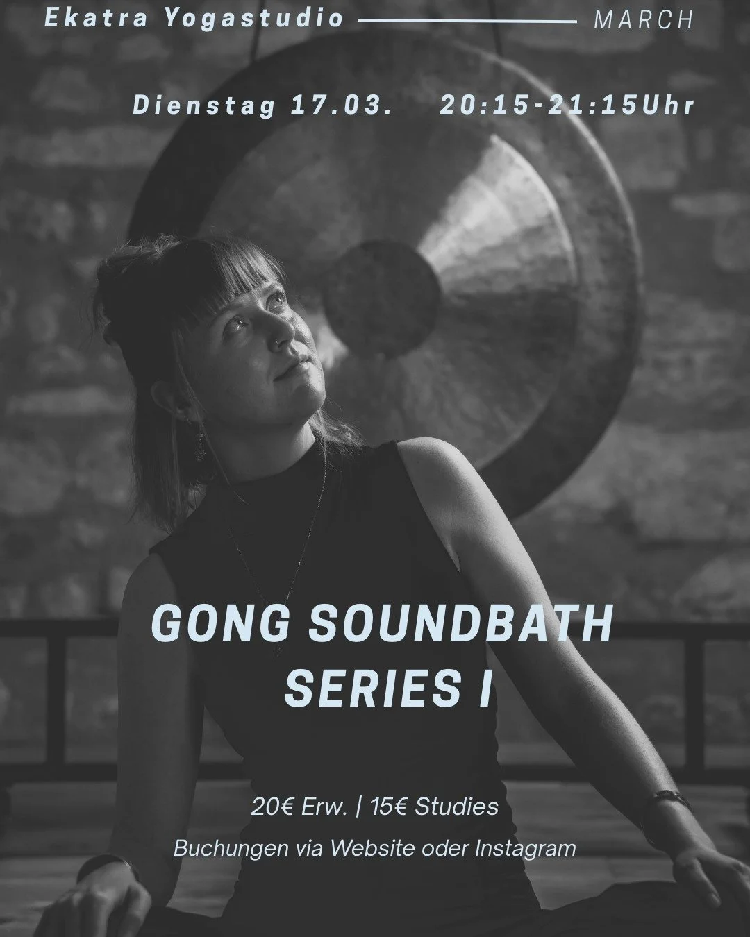 Hall&ouml;chen ihr Lieben,

ich starte meine erste Reihe im Ekatra Yogastudio: Gong Soundbath Series I ✨

60 Minuten Deep Listening mit Gong, Klangschalen und weiteren Soundinstrumenten.
Im Liegen entsteht ein immersiver Klangraum &ndash; eine kleine