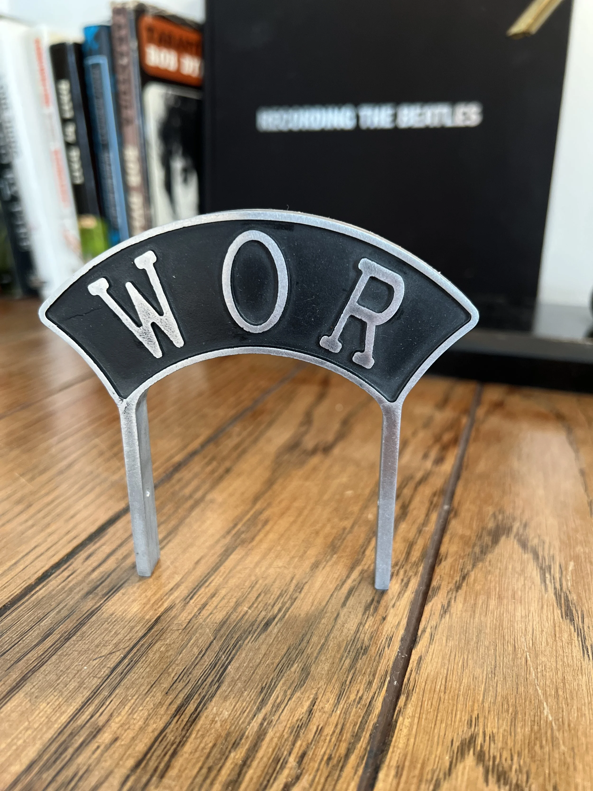 Vintage WOR radio Microphone flag