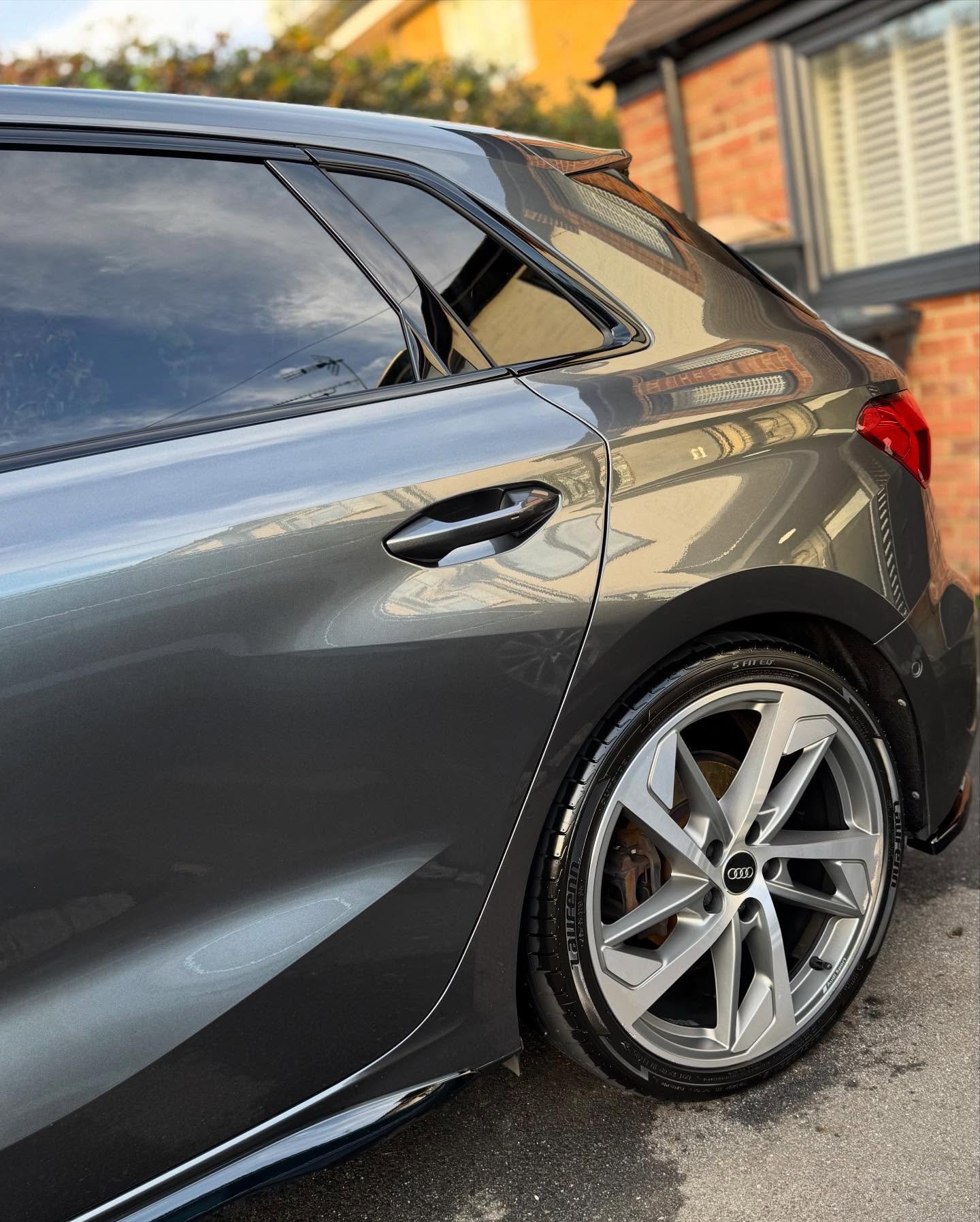 The Final Gloss 🪩 Single Stage paint correction, finished off with a 24 month ceramic coating on this Audi A3. Enhanced &amp; Protected 💎🛡️